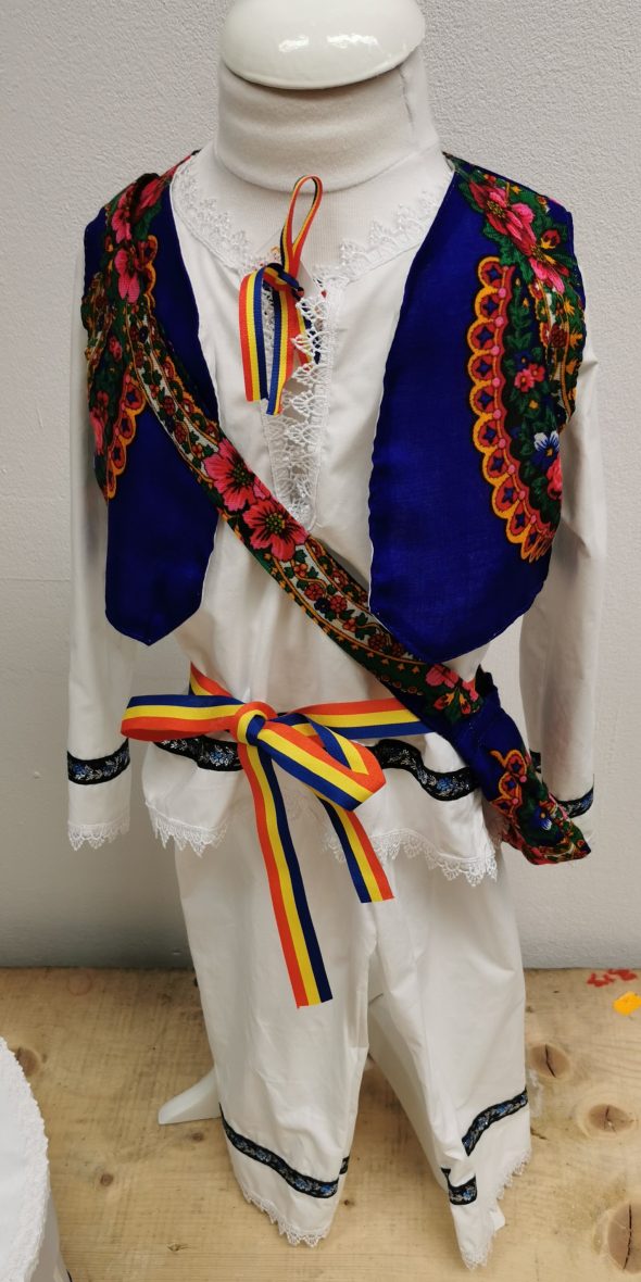 Costum Popular Baieti Botez, Serbare Albastru