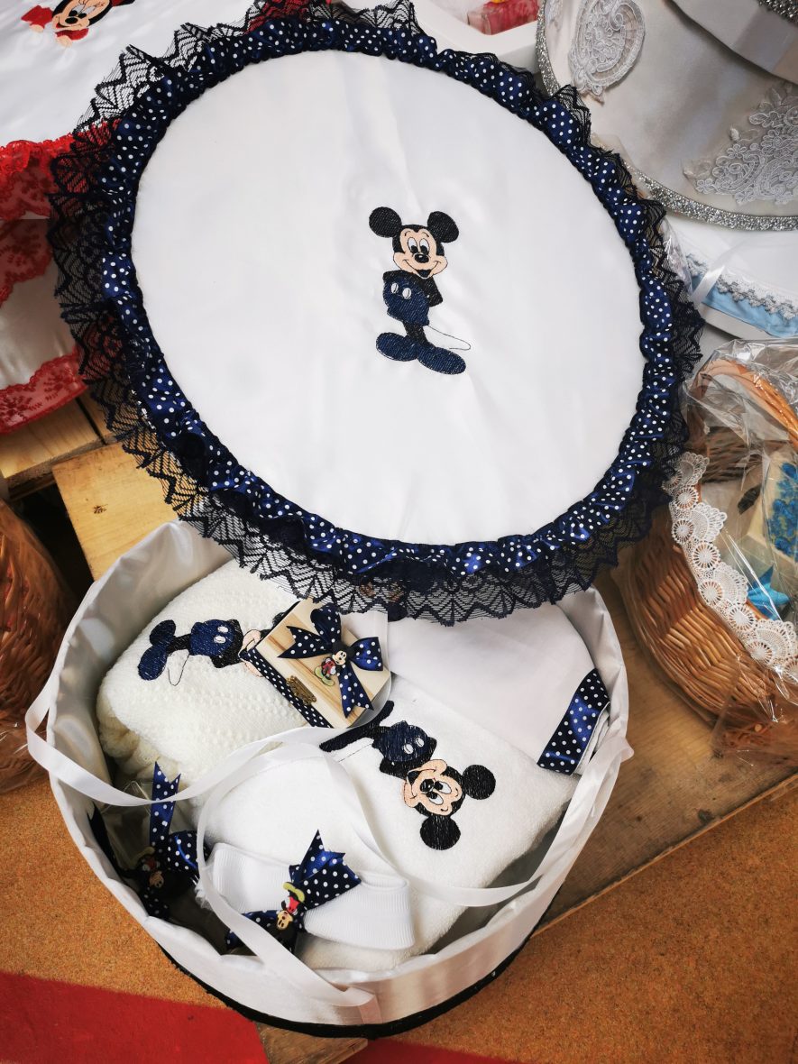 Trusou Botez Albastru Personalizat Mickey