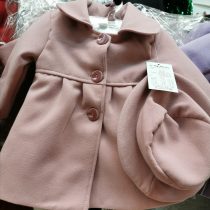 Palton roz pudra fete
