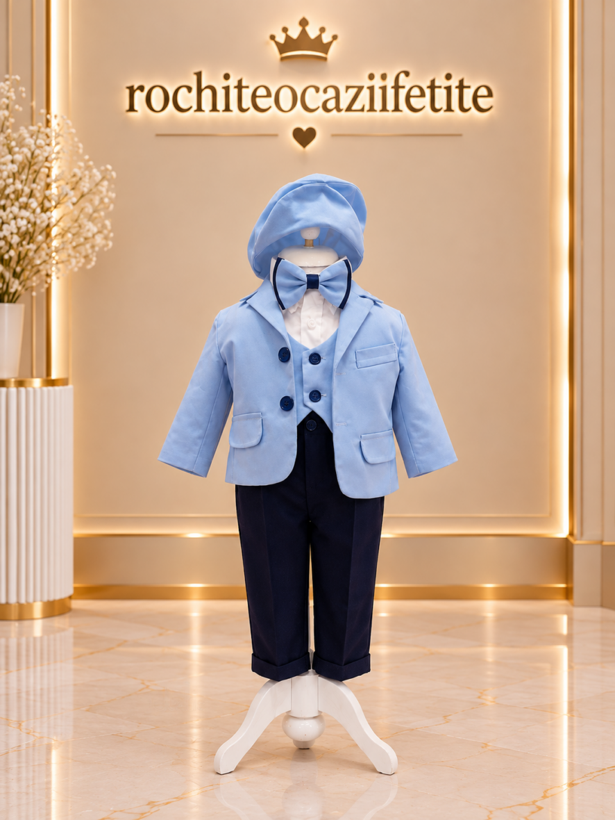 Costum Botez Baieti Bleu 5 Piese