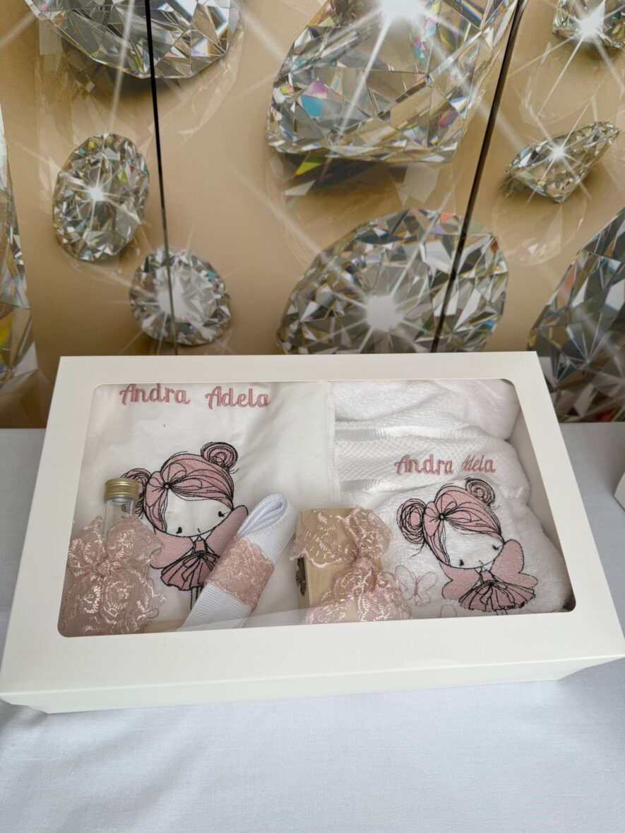 Trusou Botez Personalizat Fetita Roz
