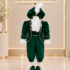 costum botez print verde
