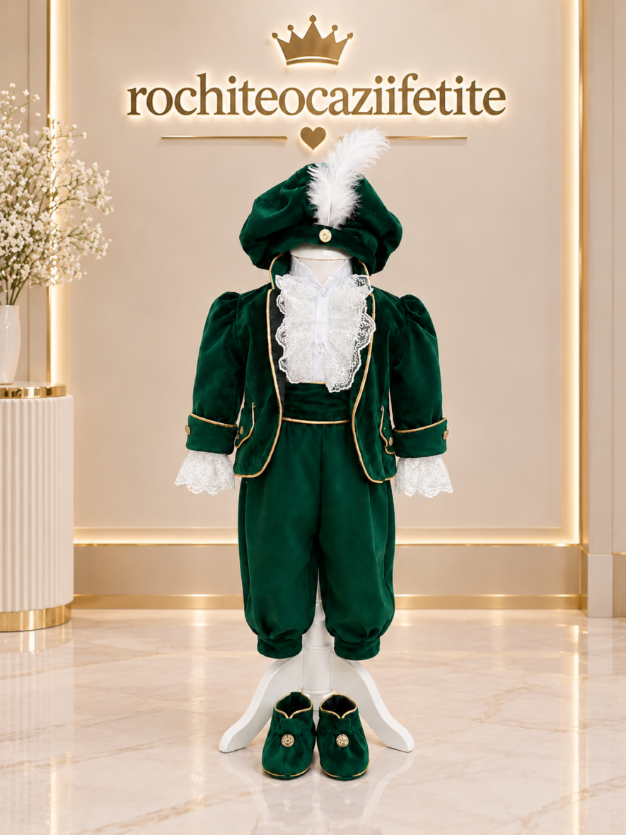 Costum Botez Baieti Print Verde