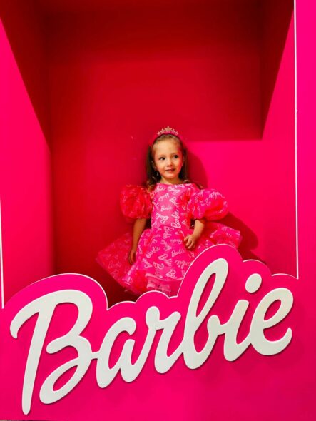Rochita Fetita Barbie Roz Scurta - Rochițe Ocazii Fetițe