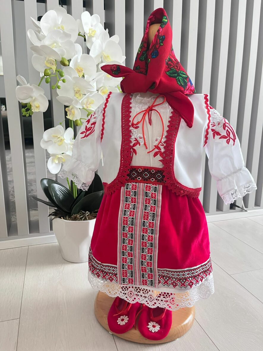 Costum traditional Botez Fete Rosu
