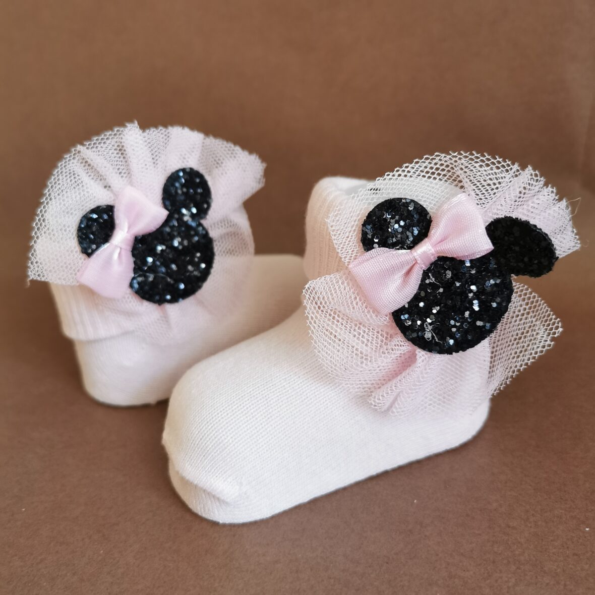 Ciorapi bebe roz Minnie4