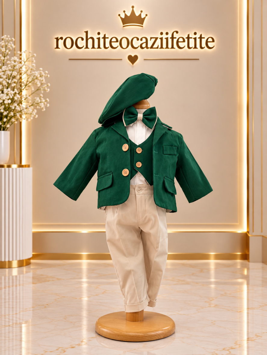 Costum Botez Baieti Verde 5 Piese