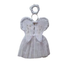 Set Ingeraș Fetiță, Costum Ingeraș Serbare, Fustiță Cu Aripi Alb, Costum Ingeraș Crăciun, Aripi Și Coroniță Ingeraș Copii, Costum Tematic Fetițe, Set Foto Ingeraș