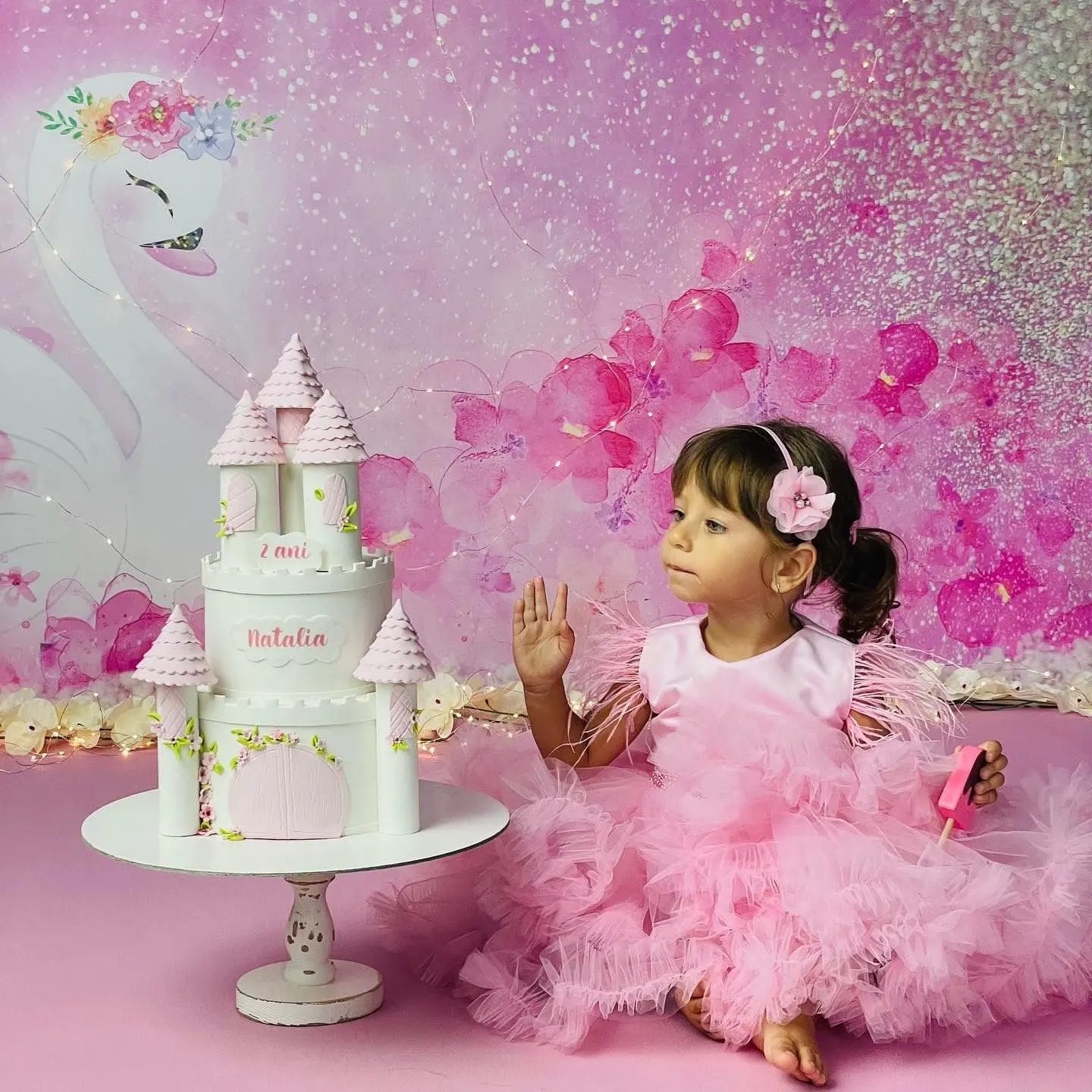 rochita fete roz cu trena