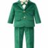 Costum botez băieți din catifea verde smarald 5 piese,
