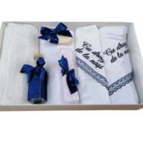Trusou de Botez Personalizat Broderie 7 Piese Albastru