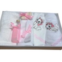 Trusou de Botez Personalizat Broderie 7 Piese Pisicuta Marie Roz