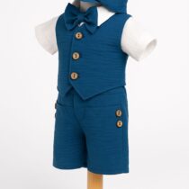Costum baieti botez albastru