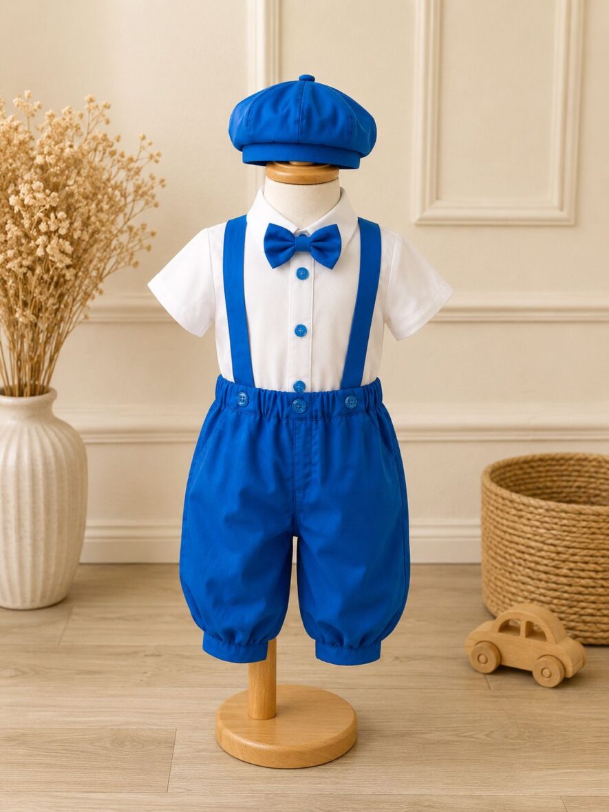 Costum Elegant de Vară pentru Băieți 4 Piese Albastru