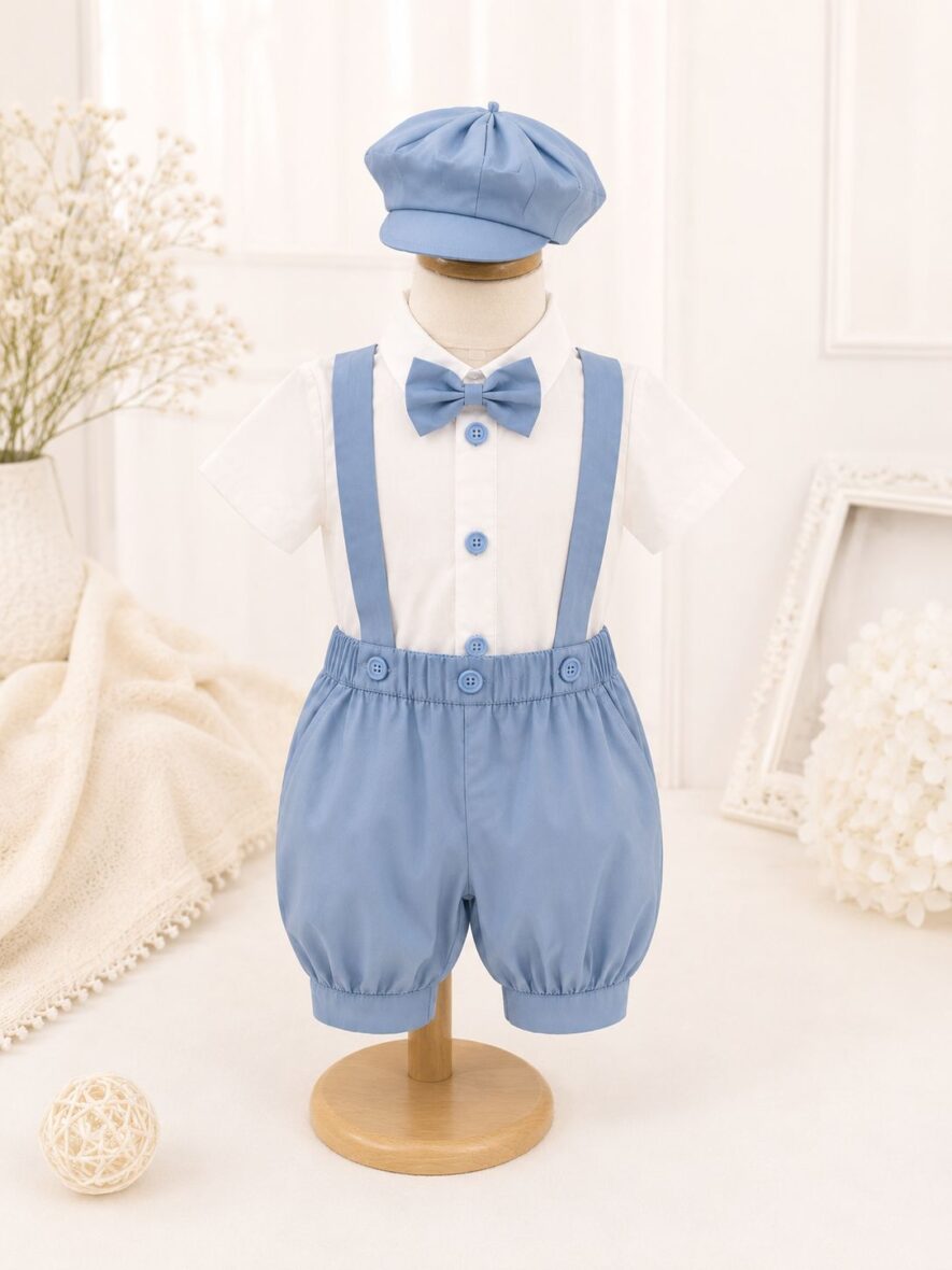Costum Elegant de Vară pentru Băieți 4 Piese Bleu