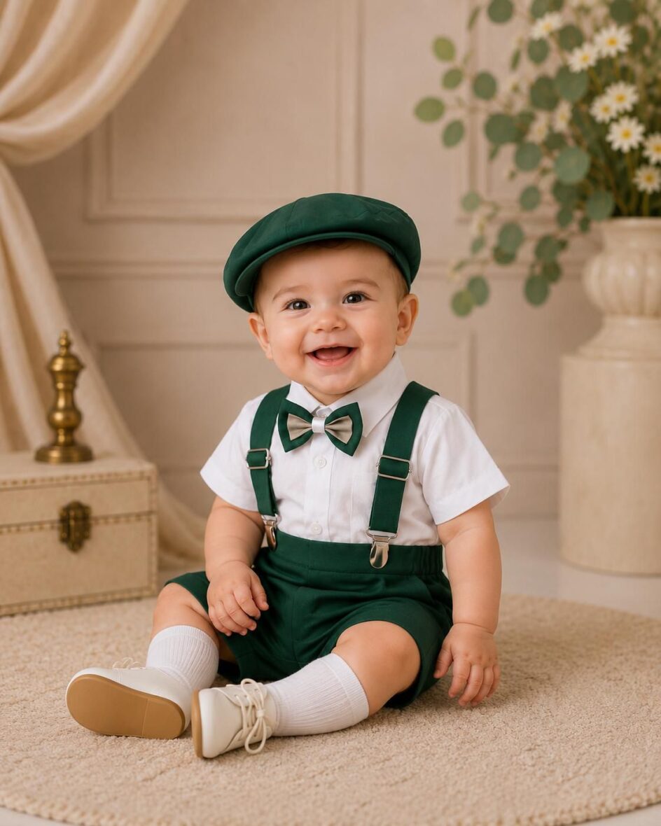 Costum Elegant de Vară pentru Băieți 5 Piese Verde