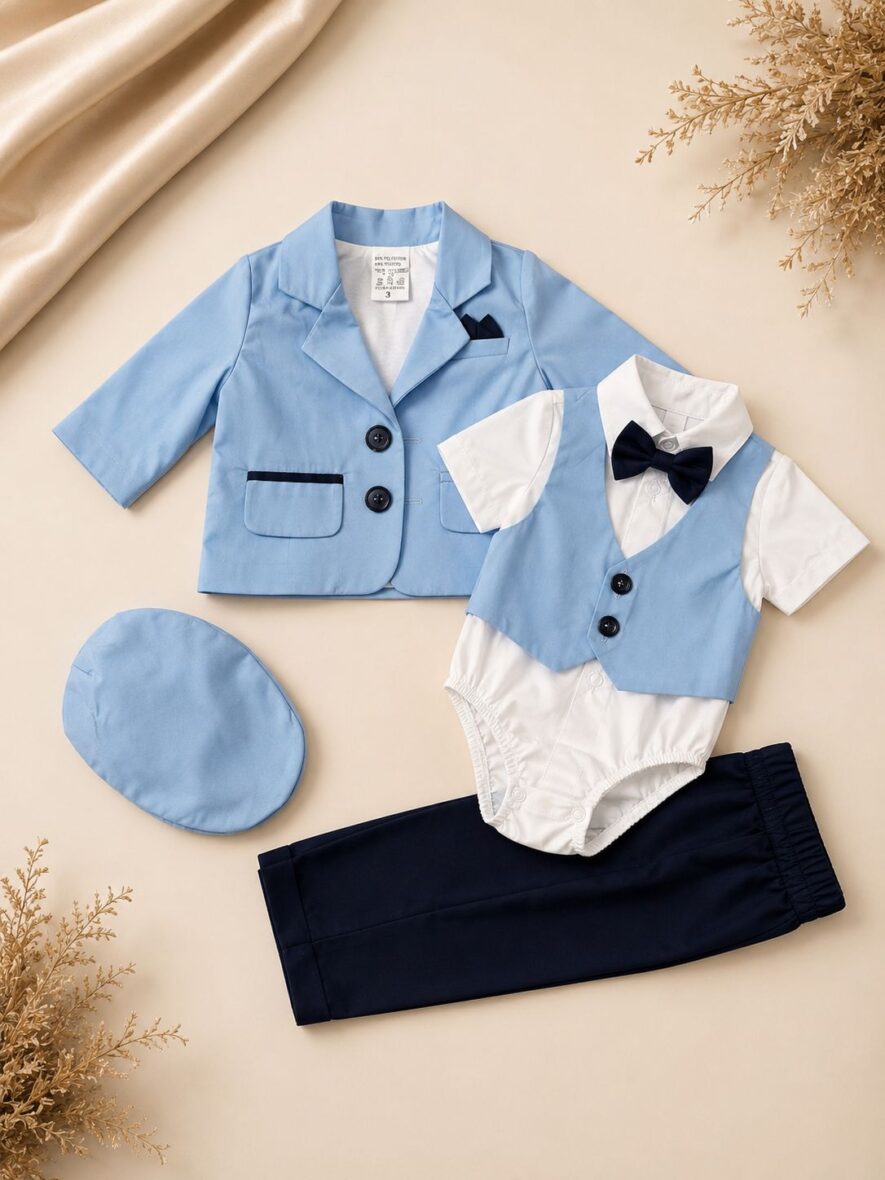 Costum Botez Baieti Bleu 5  Piese