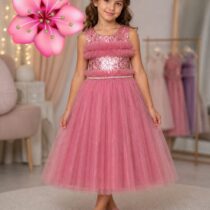 rochiță fete, rochie ocazie copii, rochiță roz pudră, rochie nuntă fete, rochie botez, rochiță serbare, haine ocazie fete, rochie tiul și sclipici, rochiță elegantă fete, modă copii,