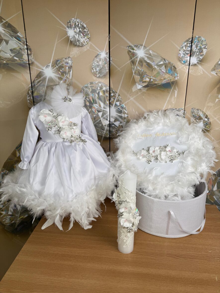 Trusou Botez Fete Personalizat Princess Deluxe Complet Alb