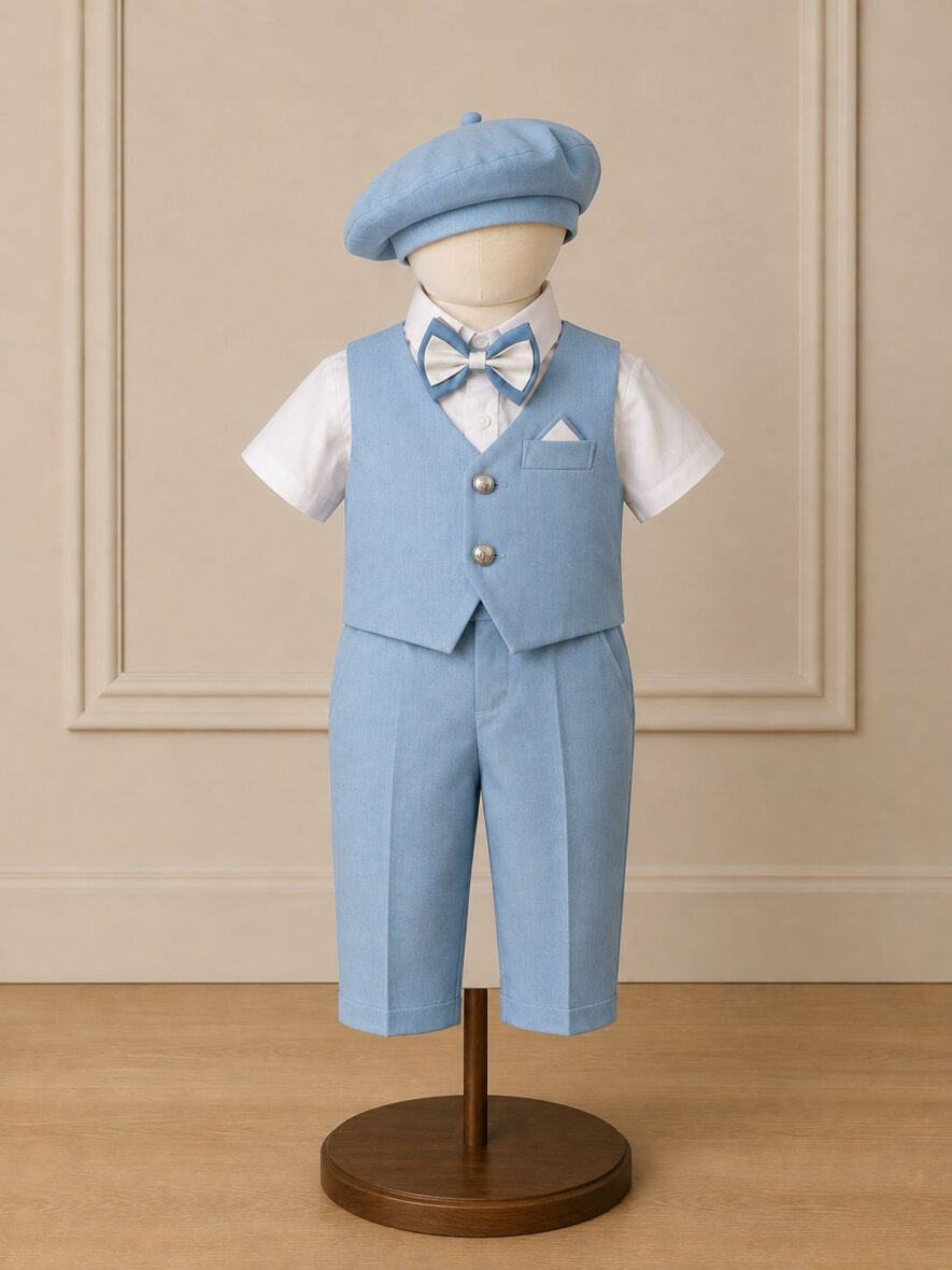 Costum Elegant de Vară pentru Băieți 5 Piese Bleu