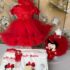 Trusou botez fetita minnie rosu