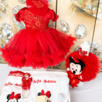 truou botez fete minnie rosu