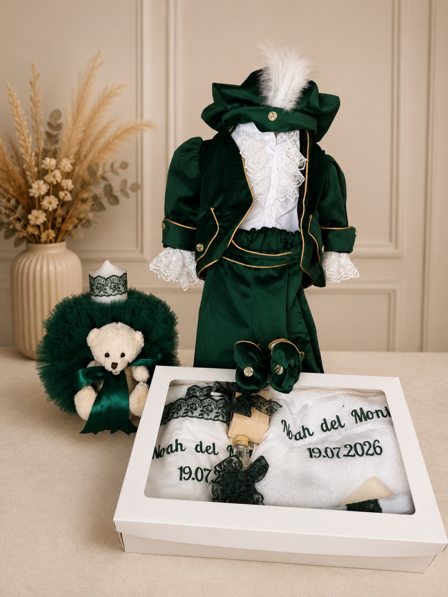 Trusou Botez Baieti Complet Personalizat Verde