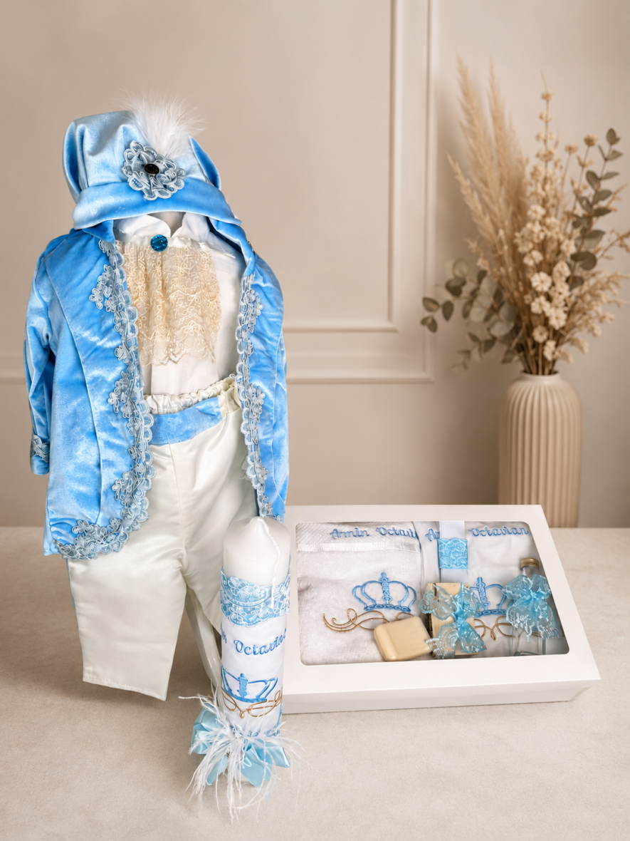 Trusou Botez Baieti Complet Personalizat Print Bleu