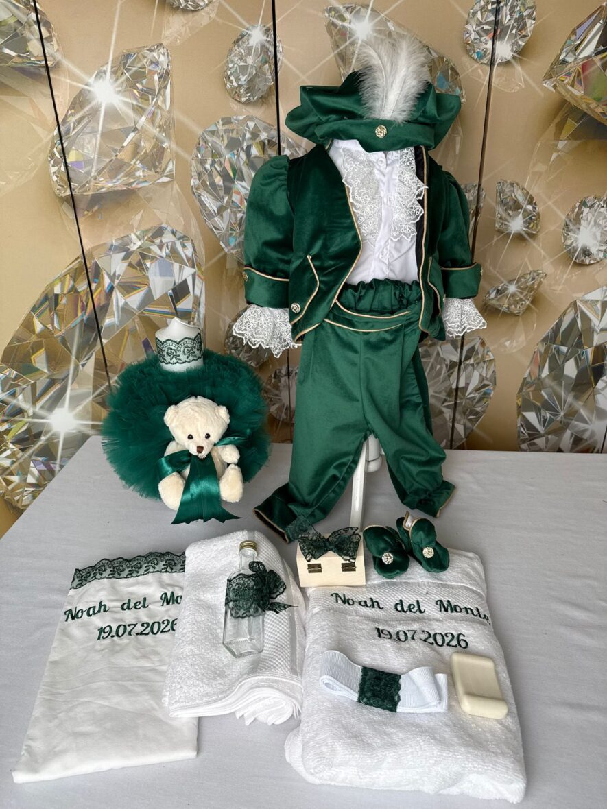 trusou botez baieti ursulet verde3