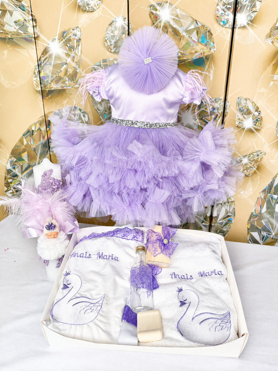 Trusou Botez Fete Complet Personalizat Balerina Lila