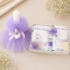 Trusou de Botez Personalizat cu Lebada si lumanare lila