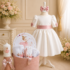 trusou botez fete balerina alb roz