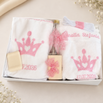 Trusou de botez personalizat Prințesă Roz