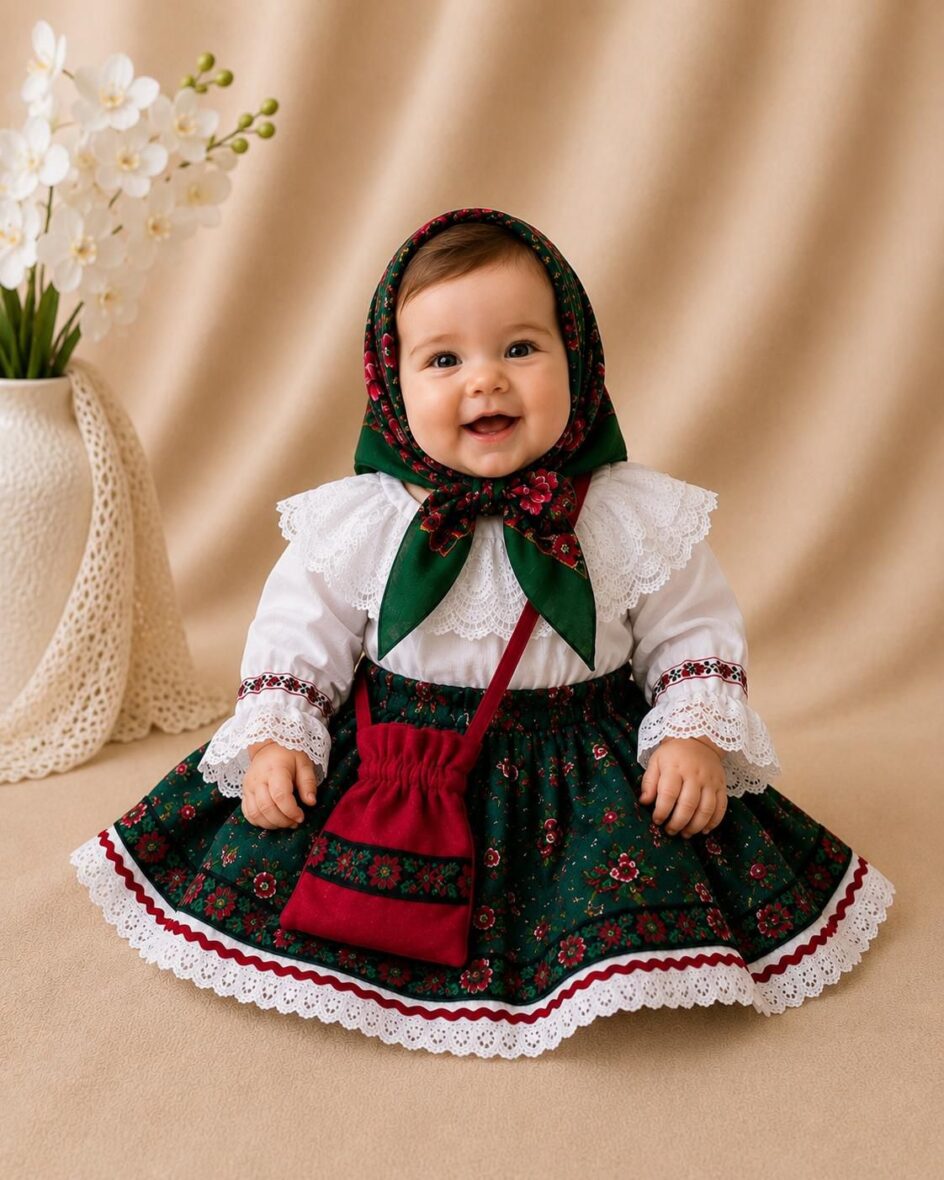rochita traditionala fete verde