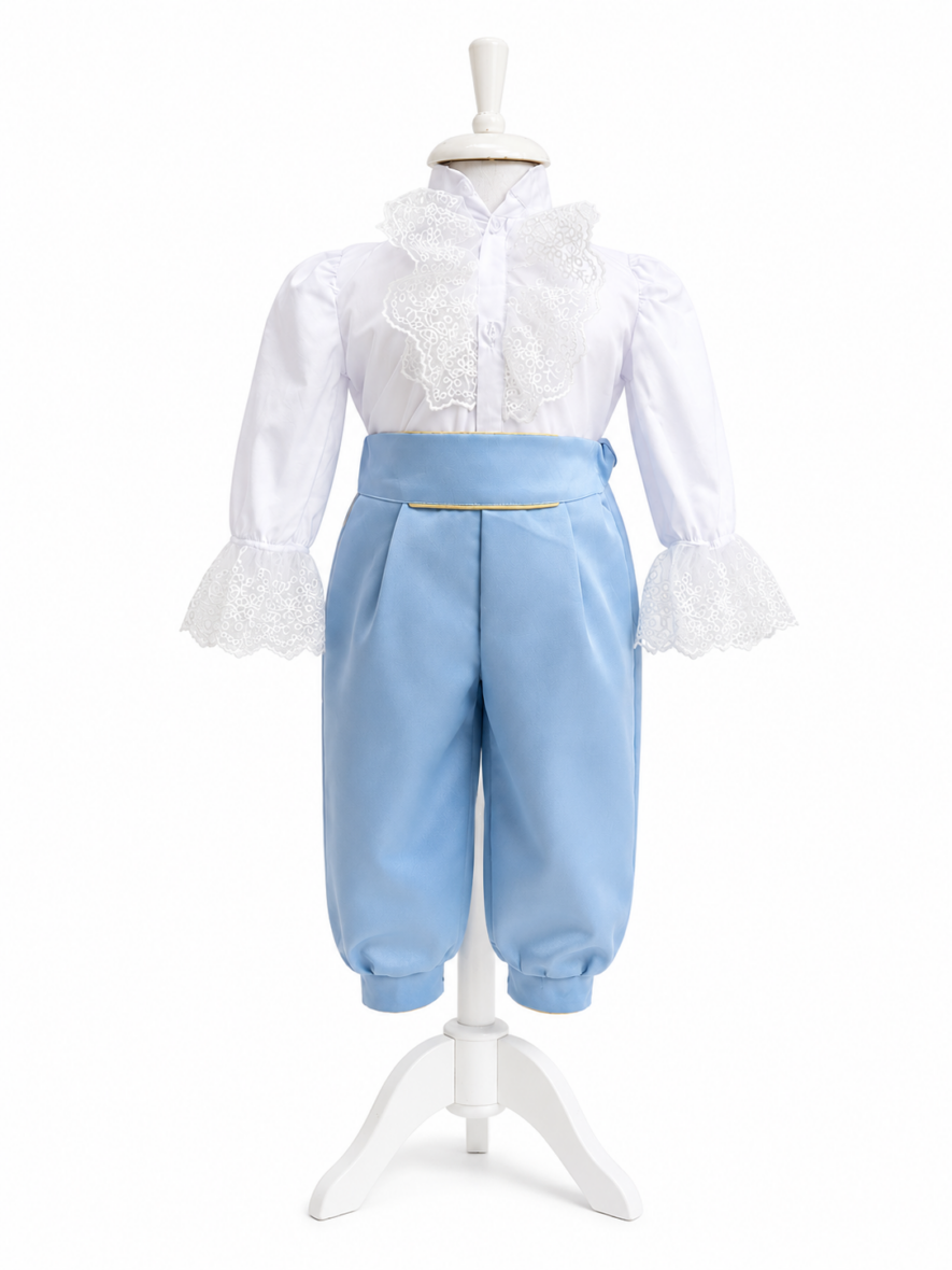 Costum botez print bleu3