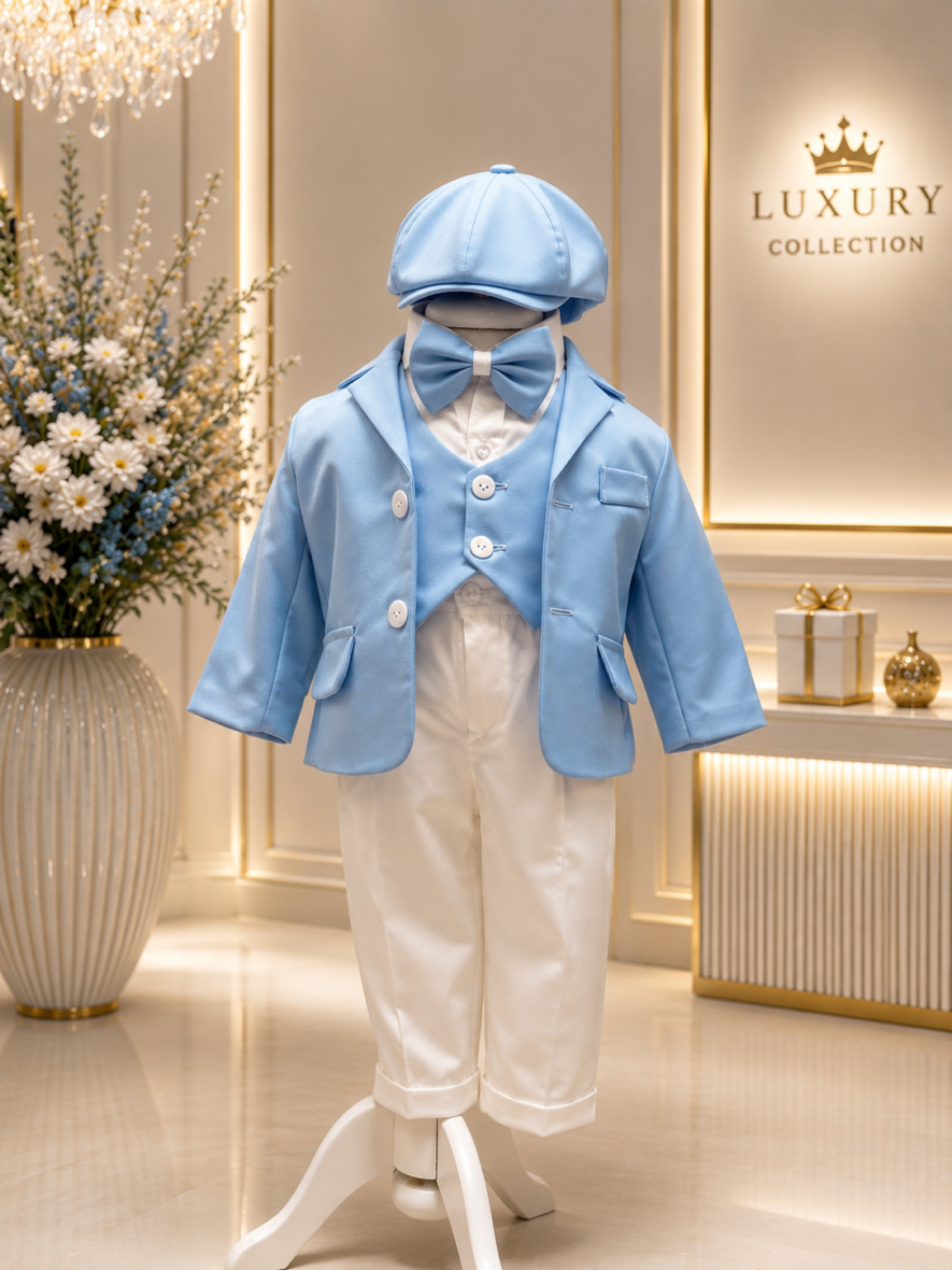 costum botez baieti bleu