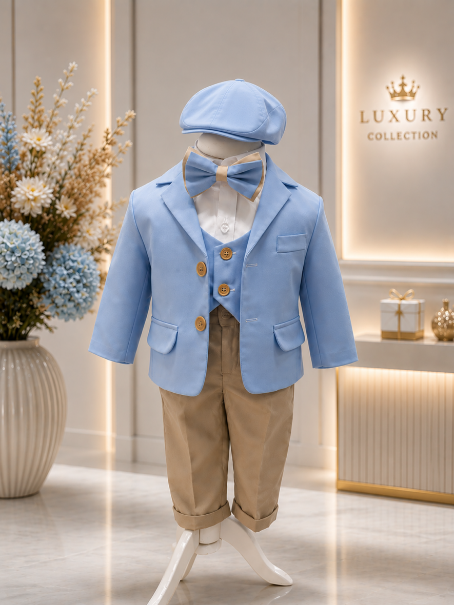 costumas botez baieti bleu
