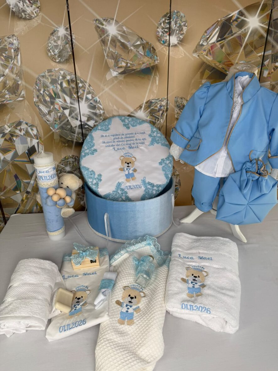 trusou botez baieti ursulet bleu